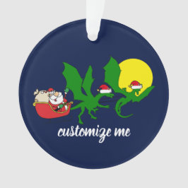 ドラゴントナデアサンタ飛んでいるスレイクリスマス オーナメント