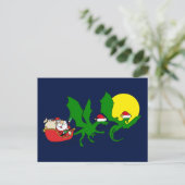 ドラゴントナデアサンタ飛んでいるスレイクリスマス シーズンポストカード (スタンド正面)