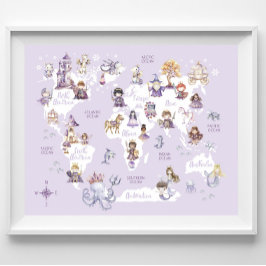 ドラゴンナイツワールドマップパープルレジェンズワールドマップ ポスター