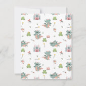 ドラゴンナイトのおとぎ話中世のお城 ノートカード (裏面)