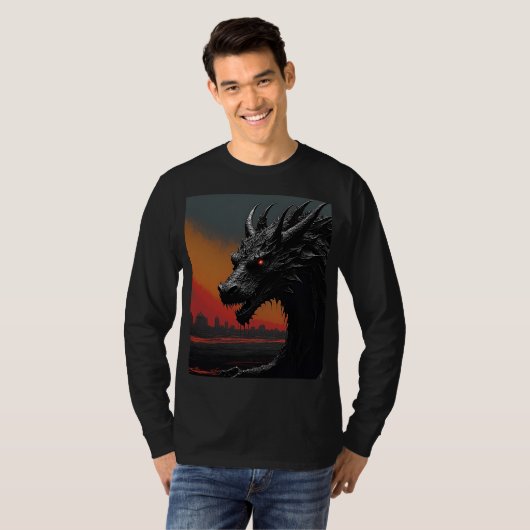 ドラゴンノワール独占的:レトロアート Tシャツ (正面フル)