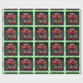 ドラゴンハッピーバースデーー子どもの名前をパーソナライズ ラッピングペーパー (フラット)