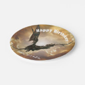 ドラゴンハッピーバースデー名モノグラムファンタジー ペーパープレート (アングル)