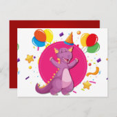 ドラゴンハッピーバースデー インビテーションポストカード (正面/裏面)