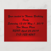 ドラゴンハッピーバースデー インビテーションポストカード (裏面)