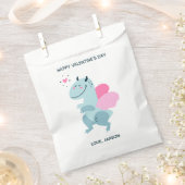 ドラゴンハートかわいいパーソナライズされたバレンタイン フェイバーバッグ (クリップ留めされた状態)