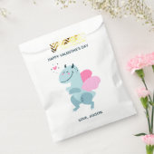 ドラゴンハートかわいいパーソナライズされたバレンタイン フェイバーバッグ (封をした状態)