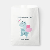 ドラゴンハートかわいいパーソナライズされたバレンタイン フェイバーバッグ (正面)