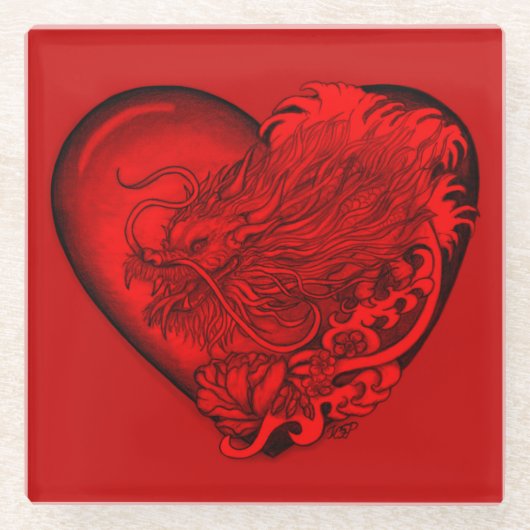 ドラゴンハート ガラスコースター (正面)