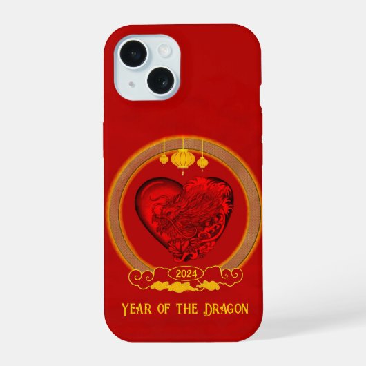 ドラゴンハート、辰年 iPhone 15ケース (裏面)