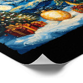 ドラゴンバンゴッホスタイルスターリーナイトクリスマスウィンテ ポスター (角)