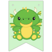 ドラゴンバースデーパーティーグリーン バンティングフラッグ (第1の旗)