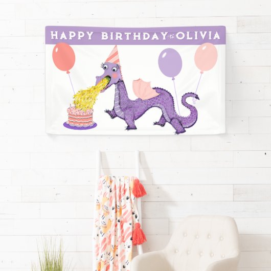 ドラゴンバースデーパーティーデコレーション 横断幕 (インサイチュ)