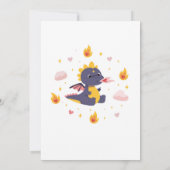 ドラゴンバースデーパーティーピンクファイアードラゴンガールズ 招待状 (裏面)