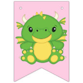 ドラゴンバースデーパーティーピンク バンティングフラッグ (第1の旗)