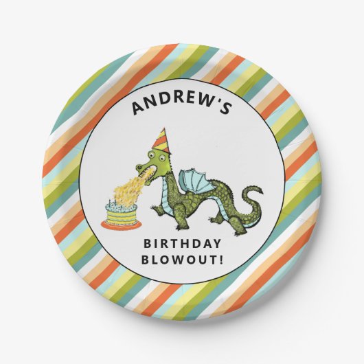 ドラゴンバースデーパーティー ペーパープレート (正面)