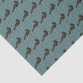 ドラゴンバード幾何学的パターンティール（緑がかった色）ティッシュペーパー 薄葉紙 (詳細)