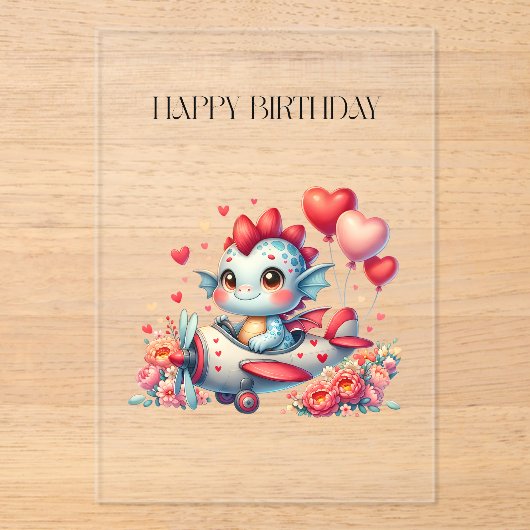 ドラゴンパイロットの誕生日 アクリル招待状 (正面)