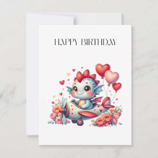 ドラゴンパイロットの誕生日 ノートカード (正面)