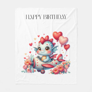 ドラゴンパイロットの誕生日 フリースブランケット
