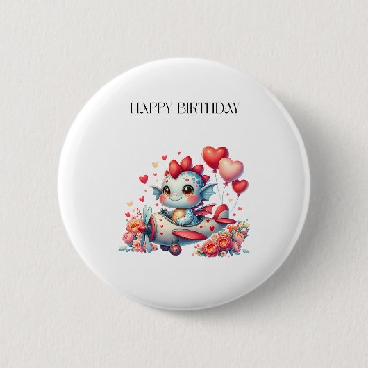 ドラゴンパイロットの誕生日 缶バッジ (正面)