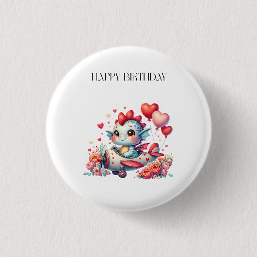ドラゴンパイロットの誕生日 缶バッジ (正面)