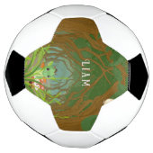 ドラゴンパーソナライズされたと友人 サッカーボール (回転)