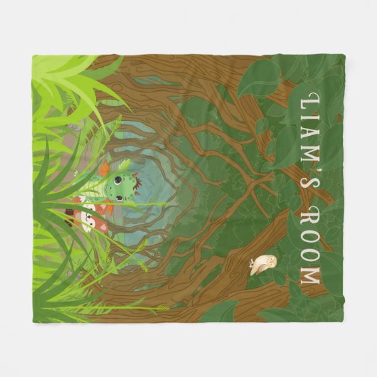 ドラゴンパーソナライズされたと友人 フリースブランケット (正面(横))