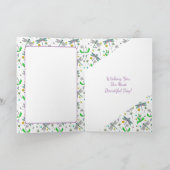 ドラゴンパーソナライズされたハエとタンポポ誕生日 カード (内部)