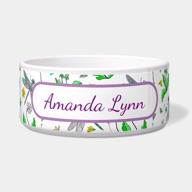 ドラゴンパーソナライズされたハエとタンポポ ボウル (正面)