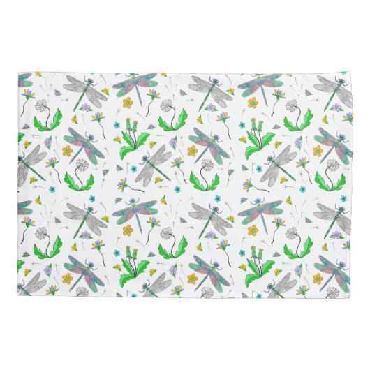 ドラゴンパーソナライズされたハエとタンポポ 枕カバー (裏面)