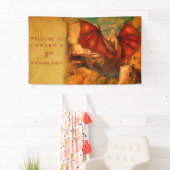 ドラゴンパーソナライズされたバースデーパーティーバナー 横断幕 (インサイチュ)