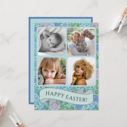 ドラゴンビクトリアンハエの庭ミュート写真イースター カード (正面/裏面インサイチュ)