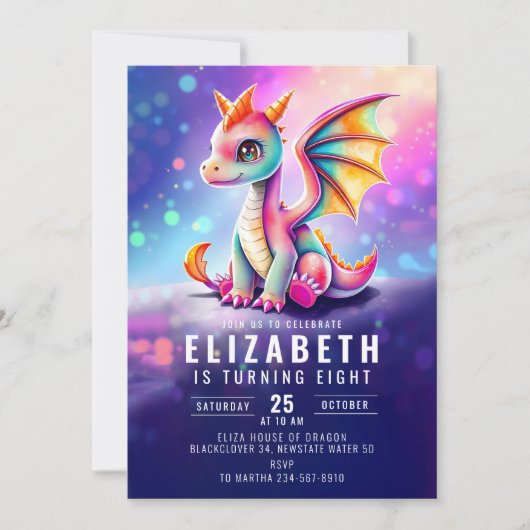 ドラゴンピンクイエローダークバースデーパーティー 招待状 (正面)