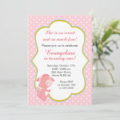 ドラゴンピンクピーチガールバースデーパーティーの招待 招待状 (スタンド正面)