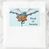 ドラゴンピークスのまわりにフラワー 長方形シール (バッグ)