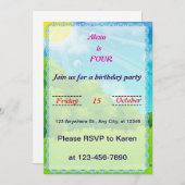 ドラゴンフお洒落ェ誕生日招待状 招待状 (正面/裏面)