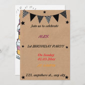 ドラゴンフお洒落ェ誕生日招待状 招待状 (正面/裏面)