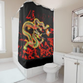 ドラゴンファイアオンラッキーエネルギーデザイン シャワーカーテン (インサイチュ)
