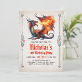 ドラゴンファイアーファンタジー誕生日招待状 招待状 (スタンド正面)