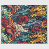 ドラゴンファイア万華鏡のように千変万化するパターンラッピング紙 ラッピングペーパー (フラット)