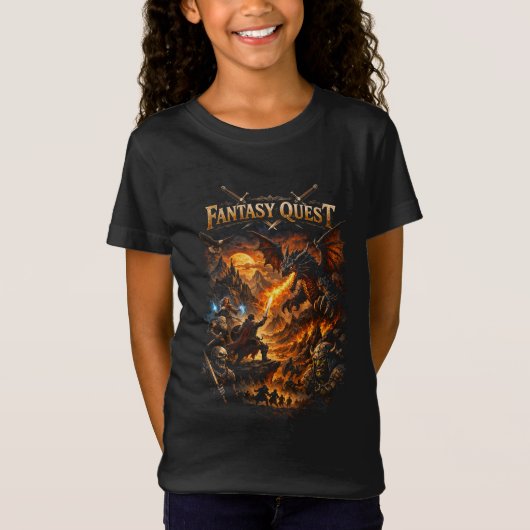 ドラゴンファイヤーのクエスト Tシャツ (正面)