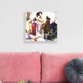 ドラゴンファウンテン12インチx 12インチ、1.5インチ独身の、 キャンバスプリント (インサイチュ (リビング))