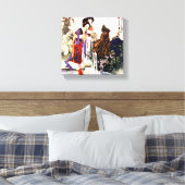 ドラゴンファウンテン12インチx 12インチ、1.5インチ独身の、 キャンバスプリント (インサイチュ (寝室))