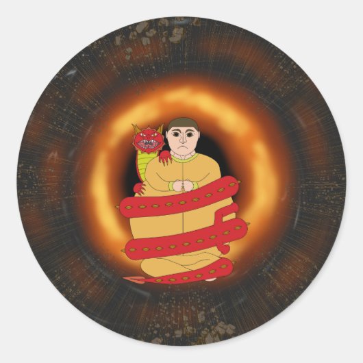 ドラゴンファットドゥードステッカー ラウンドシール (正面)