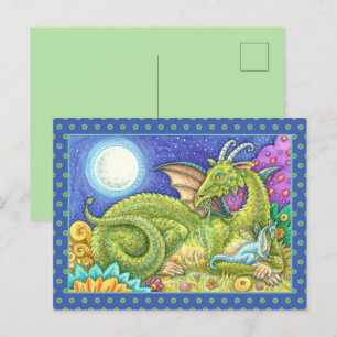 ドラゴンファミリー次世代お洒落ファンタジー ポストカード