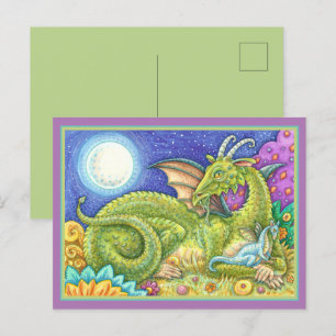 ドラゴンファミリー次世代お洒落ファンタジー ポストカード