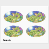 ドラゴンファミリー次世代お洒落ファンタジー 楕円形シール (シート)