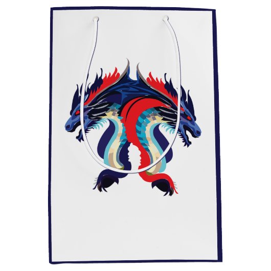 ドラゴンファンタジーアートドラゴン ミディアムペーパーバッグ (正面)