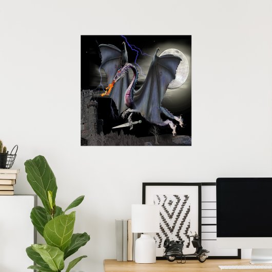 ドラゴンファンタジーアートポスター ポスター (ホームオフィス)